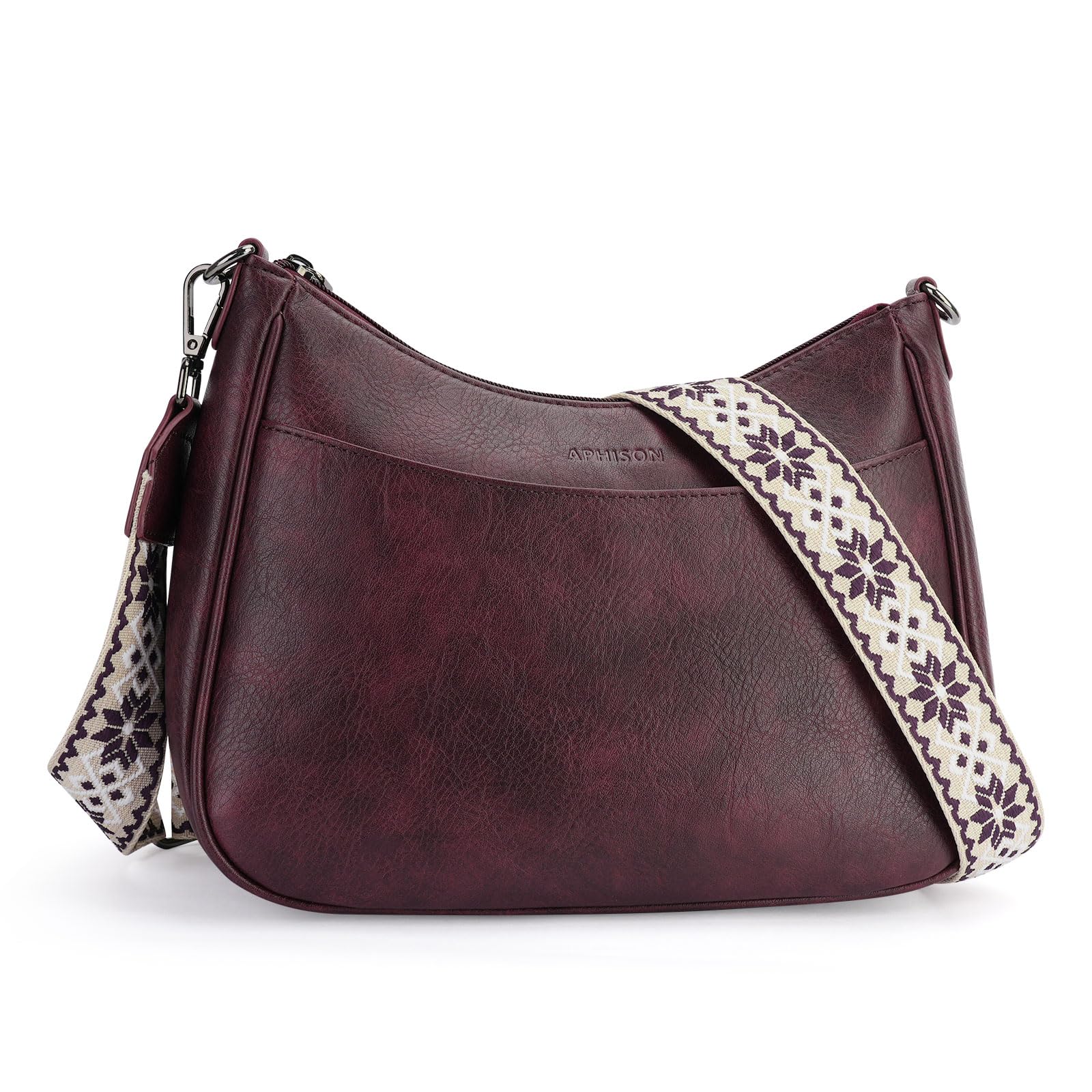 APHISON Trendy Leather Crossbody Purse with Adjustable Strap, Women's Shoulder Handbag