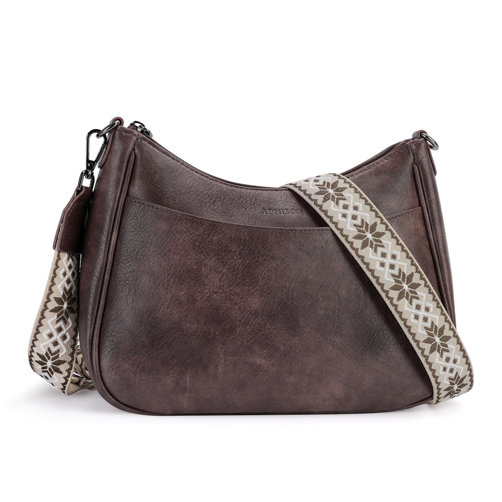 APHISON Trendy Leather Crossbody Purse with Adjustable Strap, Women's Shoulder Handbag