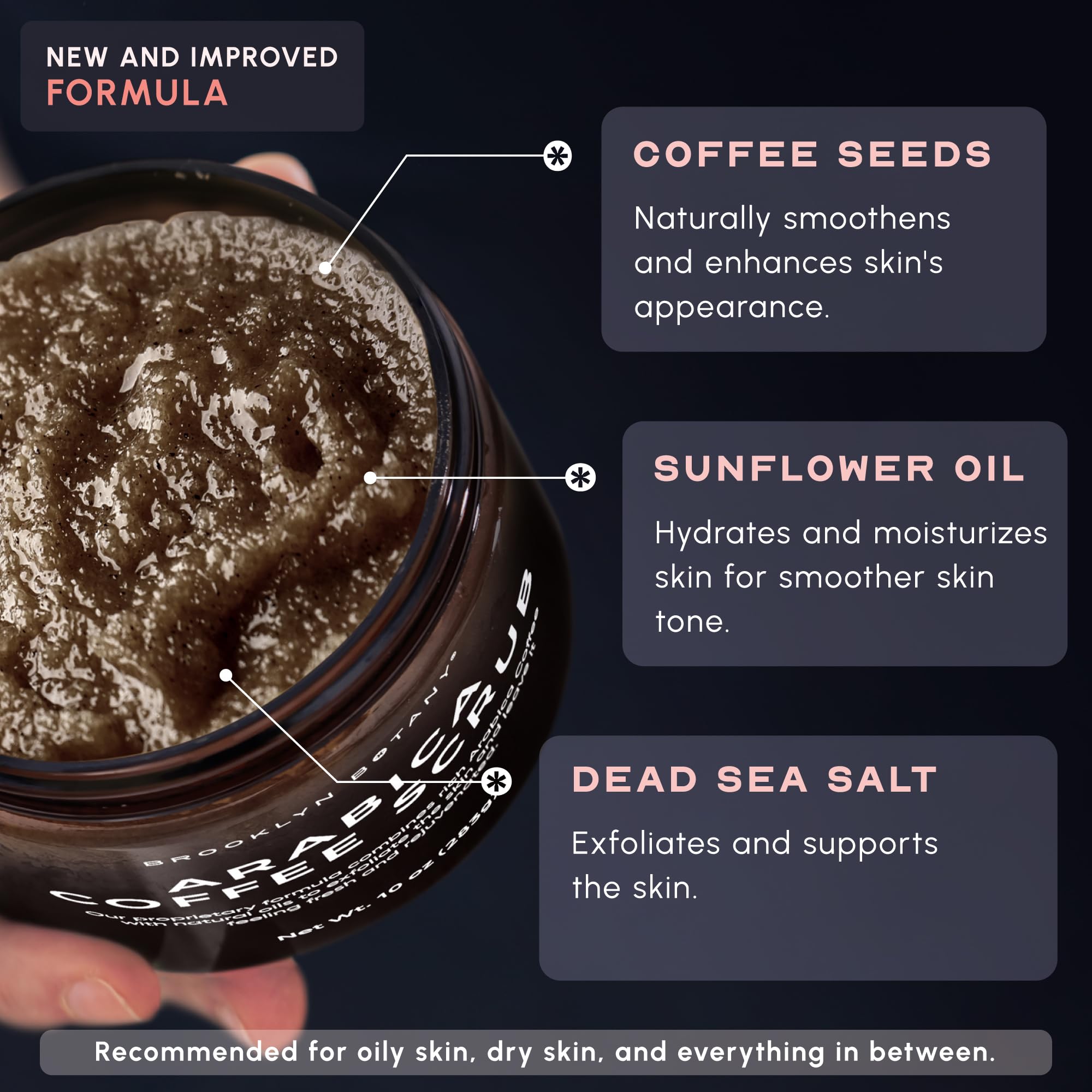 Brooklyn Botany Brown Sugar Body Scrub - Moisturizing and Exfoliating Body, Face, Hand, Foot Scrub - Fights Acne, Fine Lines & Wrinkles, Great Gifts For Women & Men - 10 oz