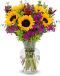 Stargazer Barn – Wildflower Bouquet with Vase – Mother’s Day Flowers for Mom – Fresh Flower Delivery, Farm Fresh, Hand-Tied in USA, Ready to Gift