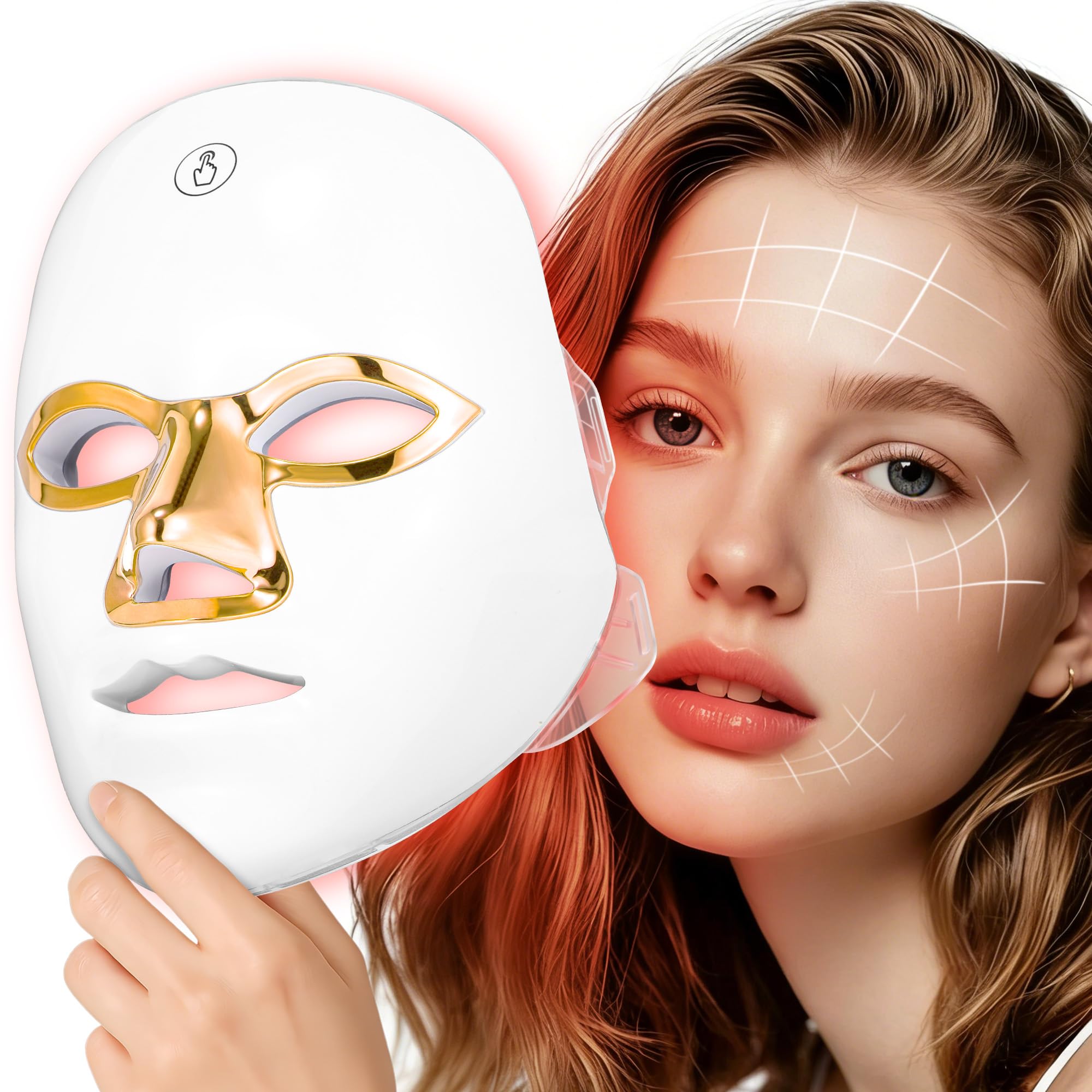 Red Light Therapy for Face,7-1 Colors LED Face Mask Light Therapy,Skin Care Mask,Cordless & Rechargeable