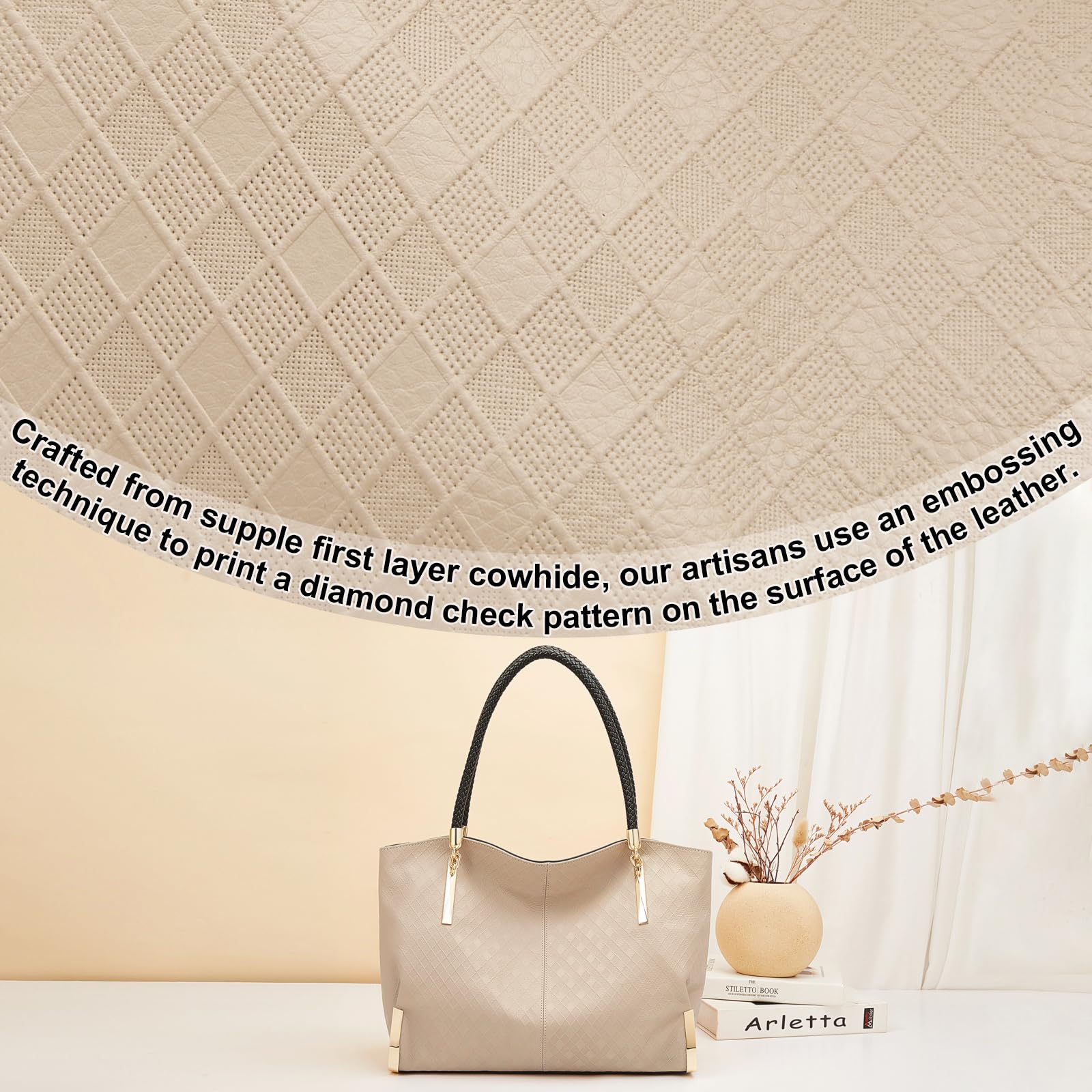 FOXLOVER Large Capacity Tote Handbags for Women, Women's Top-handle Bags Fashion Shoulder Bags Purses Minimalist design