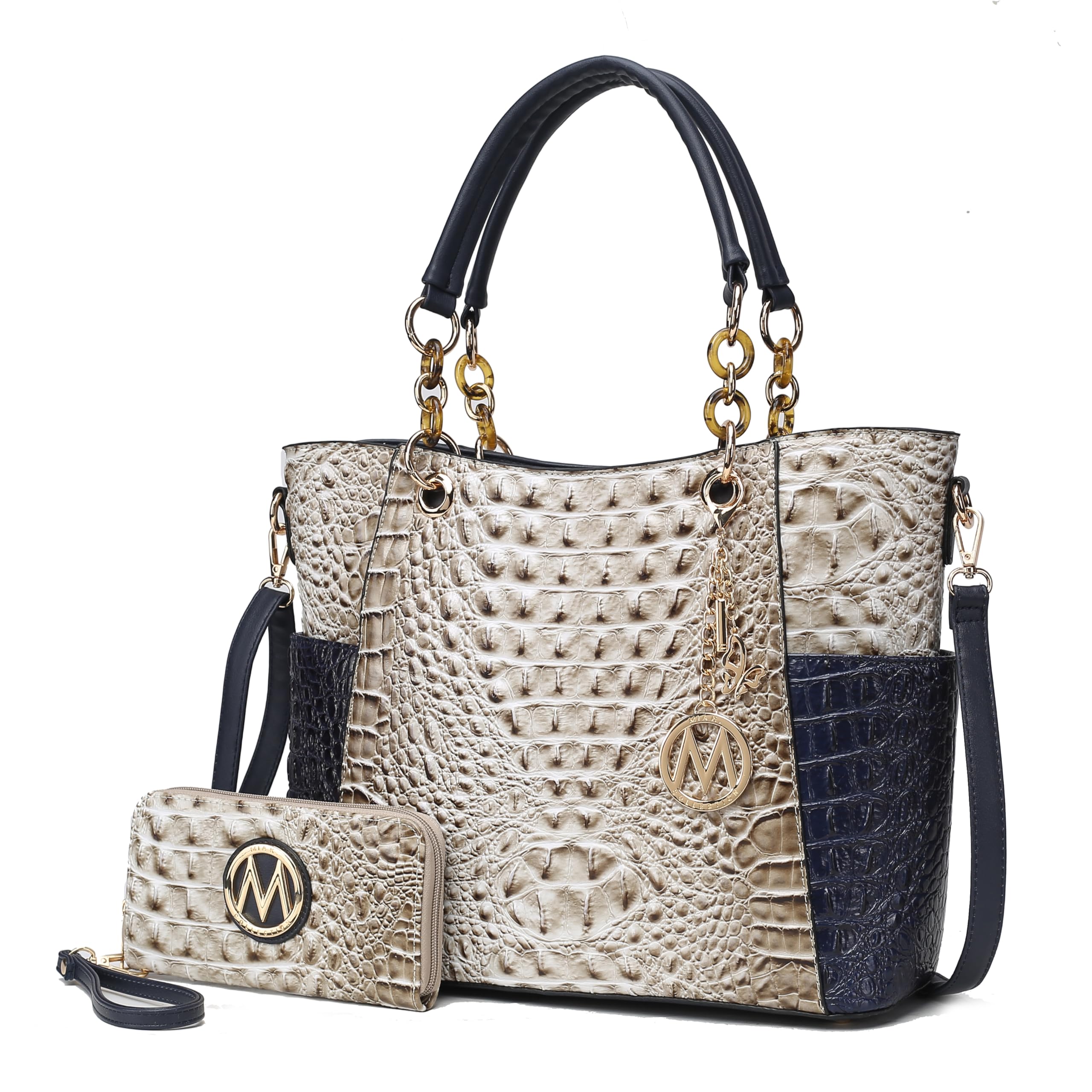 MKF Collection Tote Bag for Women, Handbag Set with Wallet-Top-Handle Bag Vegan Leather Purse by Mia K