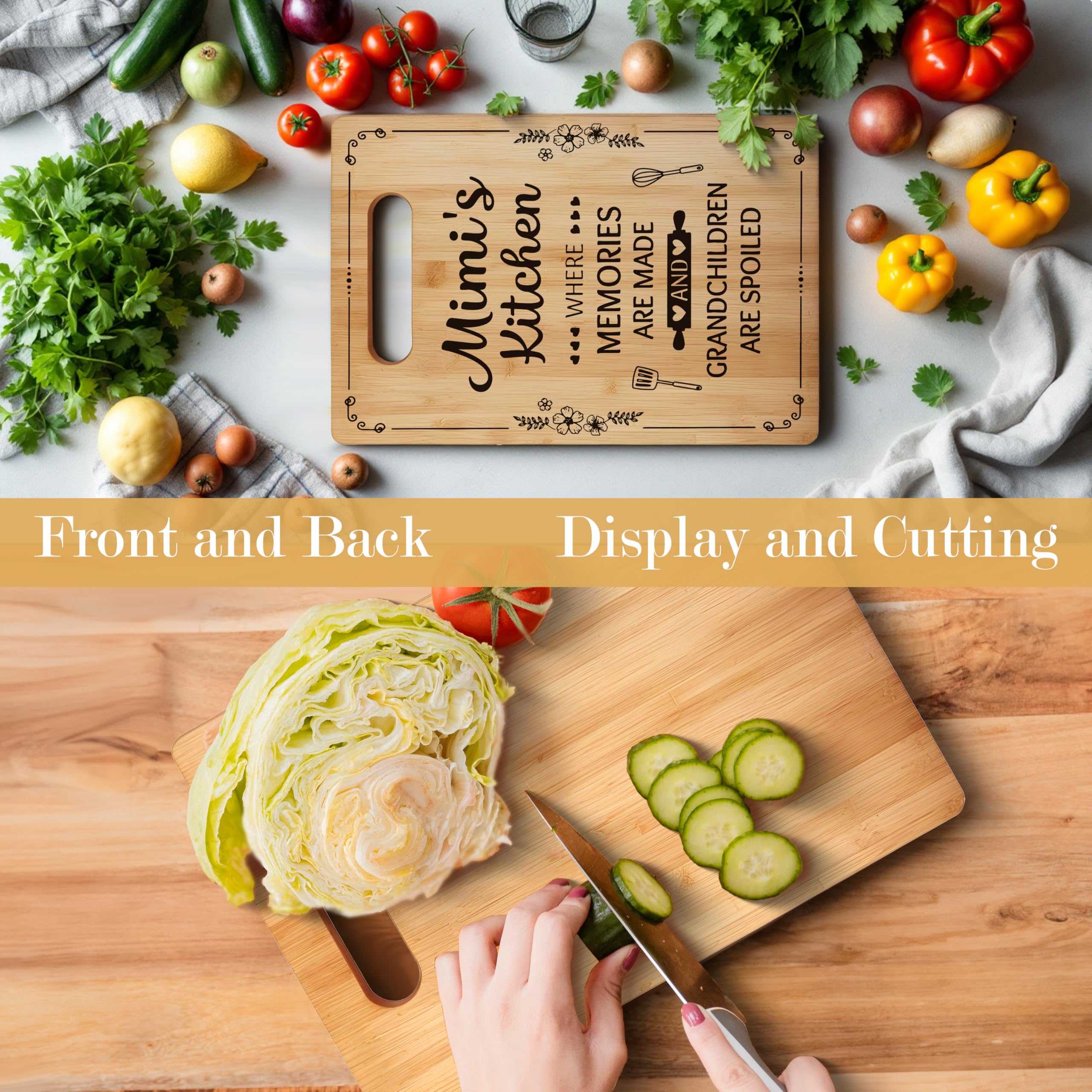 Gifts for Grandma, Grandma Cutting Board Chopping Board, Best Grandma Gifts, Grandma Christmas Birthday Gifts, Grandma Gifts from Grandkids, Grandma Kitchen Gifts Bamboo Cutting Boards