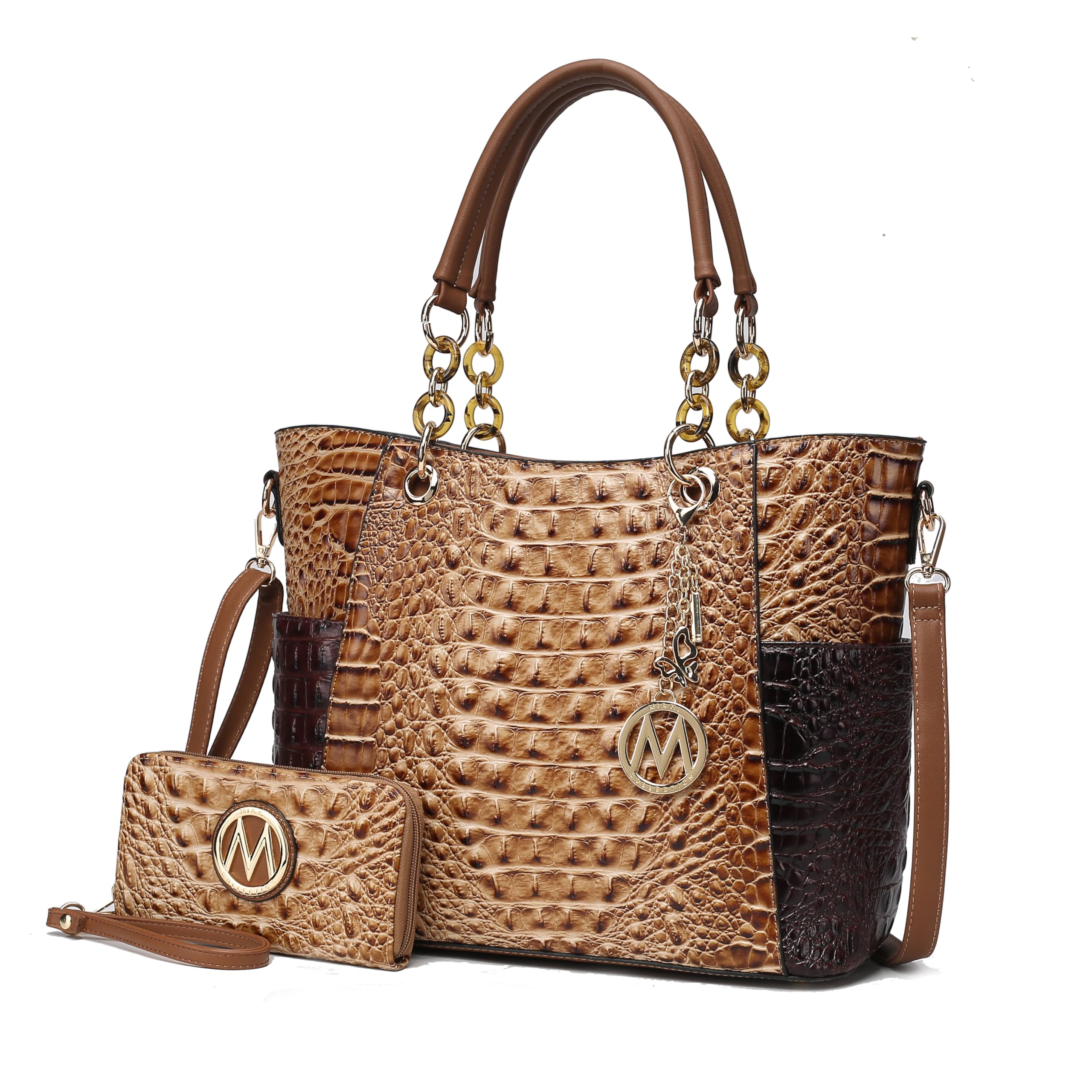 MKF Collection Tote Bag for Women, Handbag Set with Wallet-Top-Handle Bag Vegan Leather Purse by Mia K