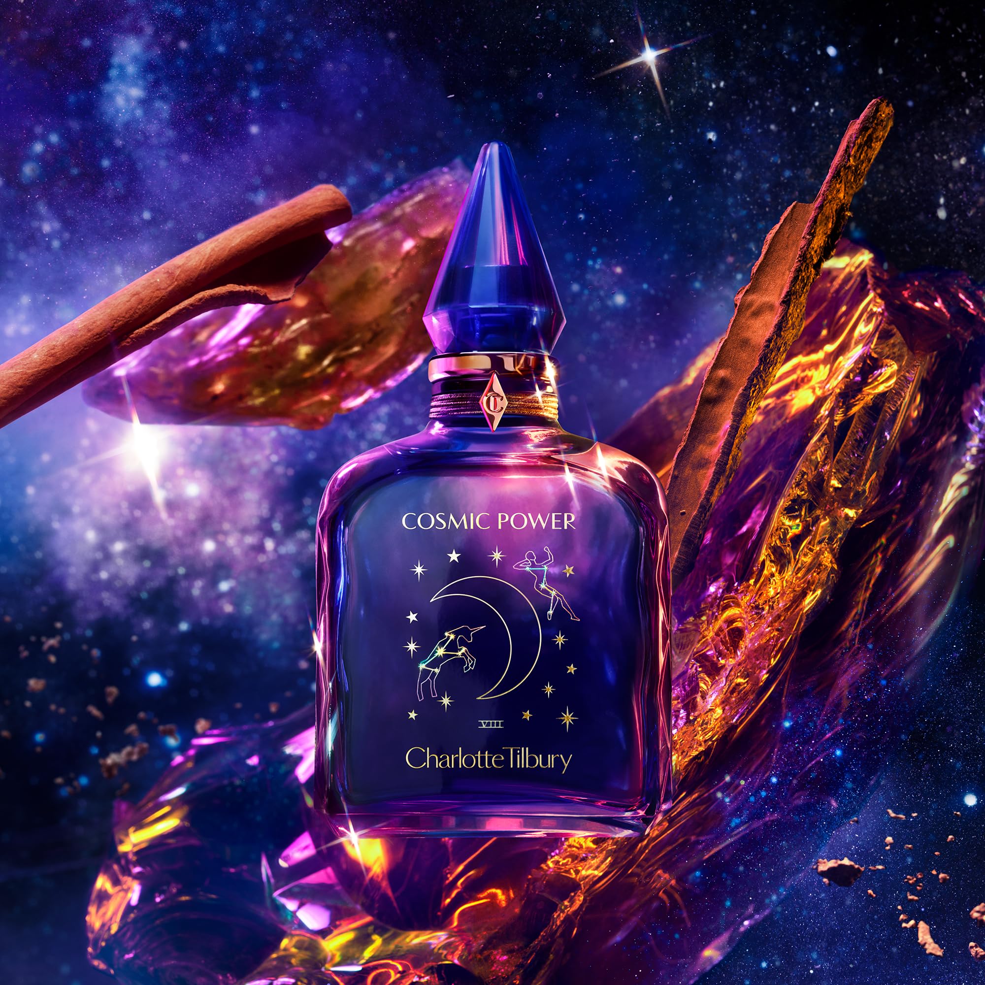 Charlotte Tilbury Cosmic Power Eau De Parfum - Pheromone Enhancing Amber Perfume with Naturally-Derived Oils - Long-Lasting Scent with Notes of Frankincense Accord, Cinnamon & Clove Oil