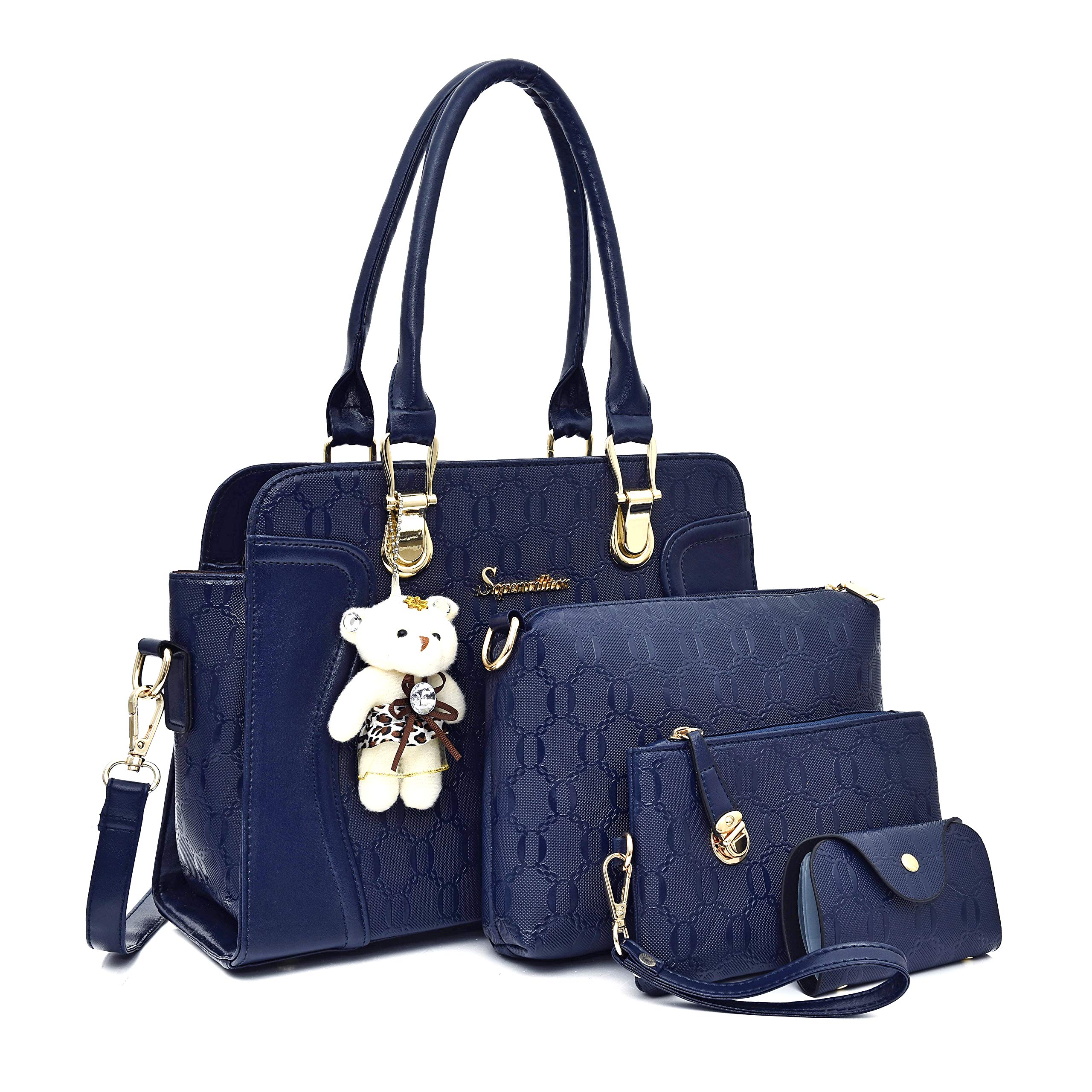 Women's Fashion Handbags Tote Bags Shoulder Bag Top Handle Satchel Purse Set 4pcs