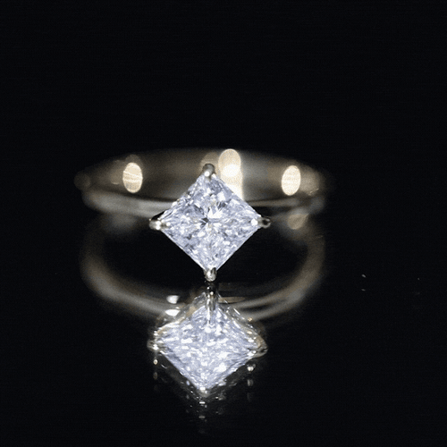 1.25 CT Princess Cut Lab Grown Diamond Solitaire Engagement Ring