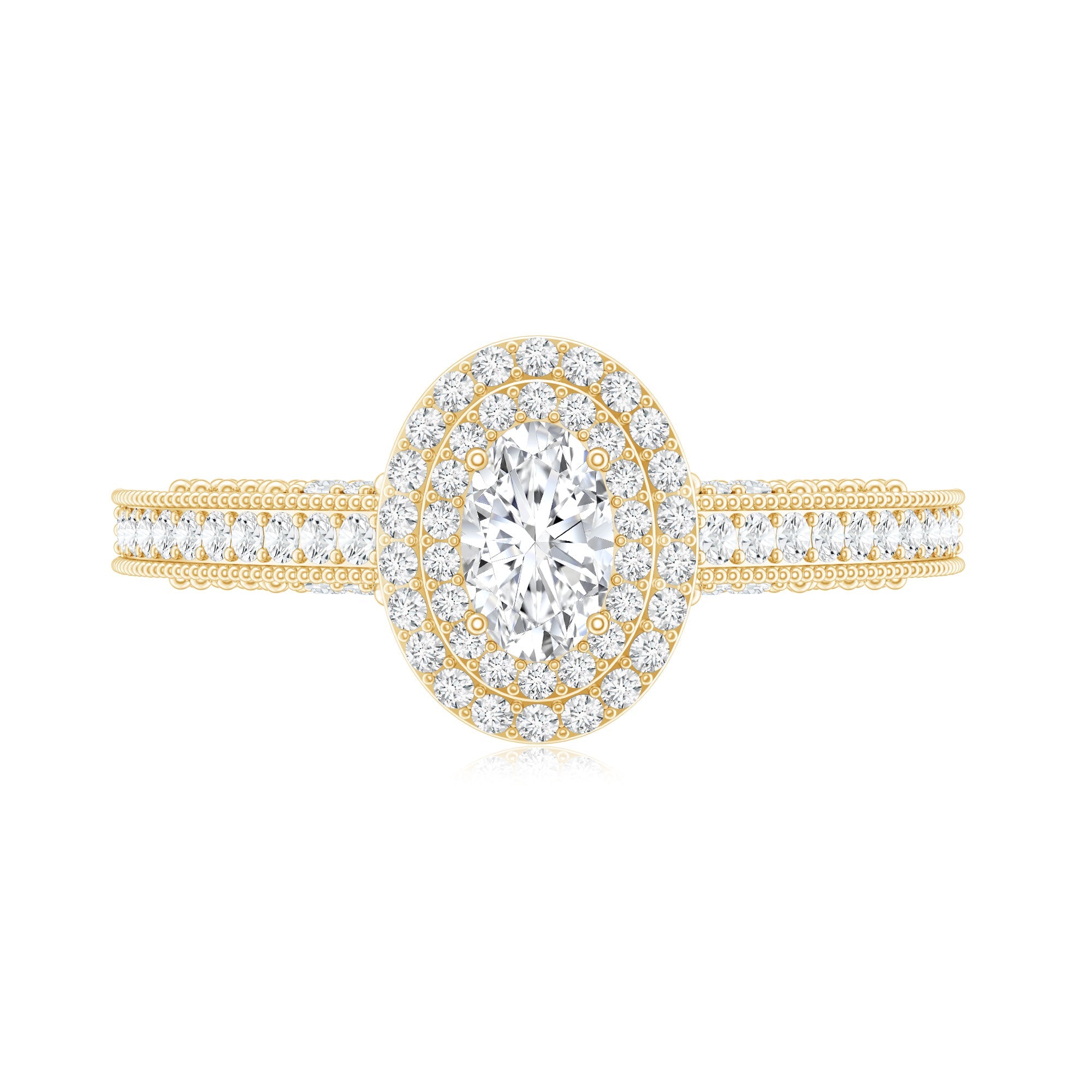 Vintage Inspired Lab Grown Diamond Double Halo Engagement Ring