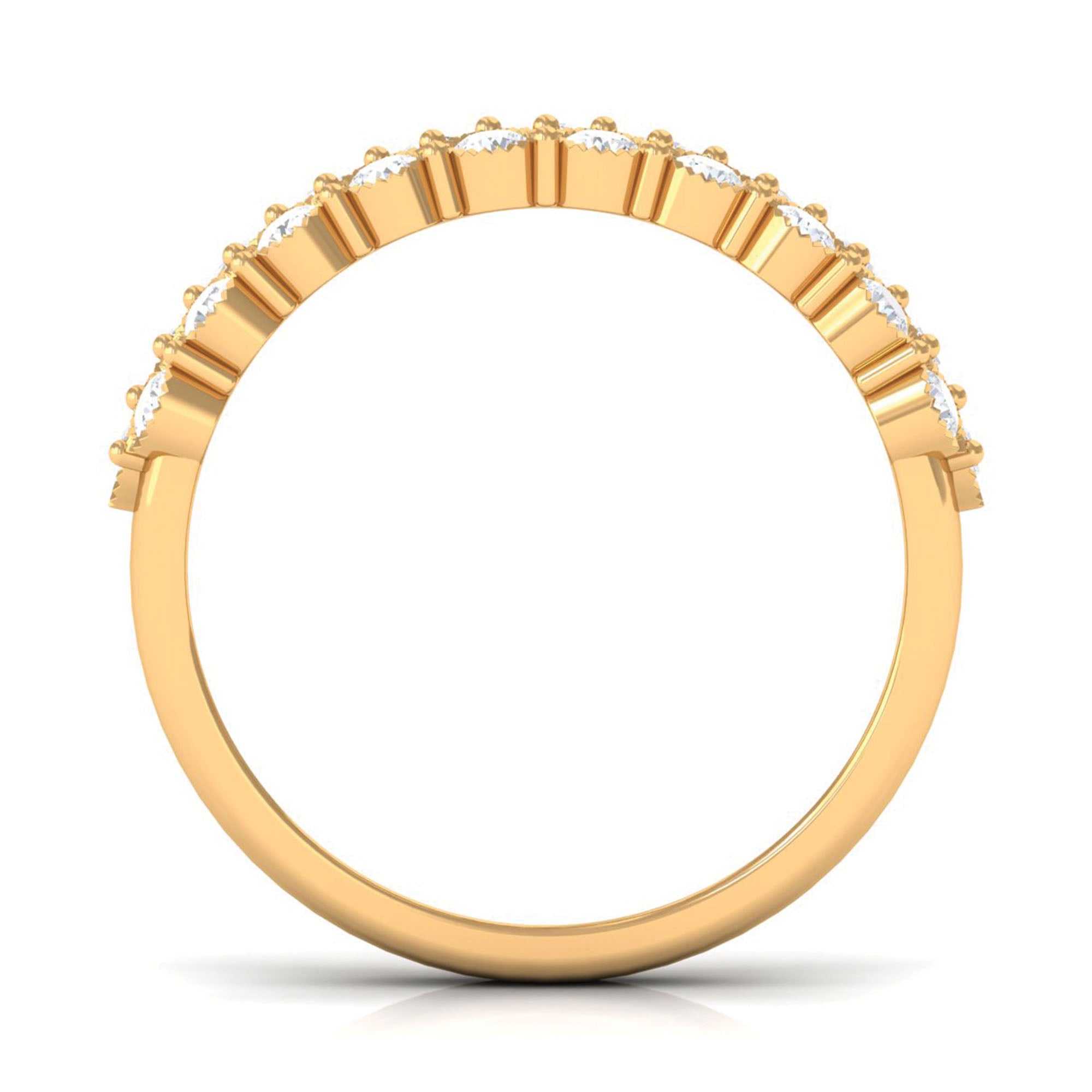 3 Row Lab Grown Diamond Wide Wedding Band with Certificate