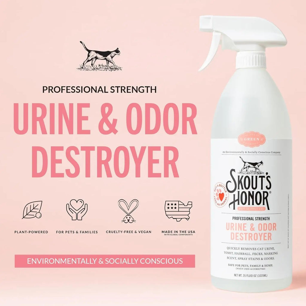 Skout's Honor Cat Urine & Odor Destroyer 35oz Carpet Cleaner Pro Strength